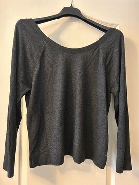 Victoria's Secret Charcoal Gray Scoop Neck Long Sleeve Top